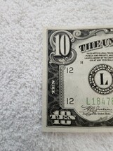 ★希少★　アメリカ　１０ドル　ライトグリーン　旧紙幣　外国紙幣　World Paper Money　１９３４年_画像2