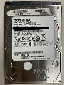 使用時間 9053時間 正常 TOSHIBA MQ01ABD100 1000GB 1TB n20240415-27