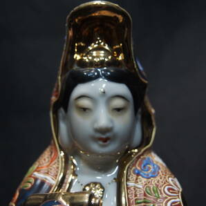 【古伊万里】仏教古美術 臨済宗 法華観音像40cm 陶磁器・有田 染錦/旧家蔵出し・仏像 飾り 仏具の画像7