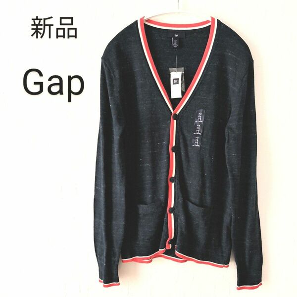 【新品】Gap カーディガン Vネック 長袖 ネイビー メンズ S 