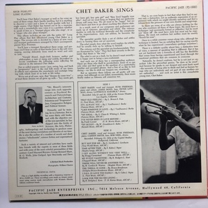 日本 東芝 Chet Baker(チェット・ベイカー)「Chet Baker Sings」/Pacific Jazz(PJ-1222)の画像2