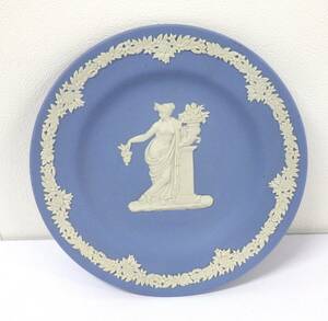 #58711A　Wedgwood ウェッジウッド プレート 皿 飾り皿 食器 洋食器 ブランド食器 ジャスパー ペールブルー 陶器　現状品