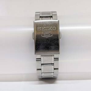 【18414】 SEIKO5 セイコーファイブ 自動巻 7S26-01V0 腕時計 シルバー 文字盤 ブルー オートマチック メンズ 裏スケ 売り切り価格 の画像3