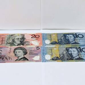 【18553】 オーストラリアドル 旧紙幣 総額45ドル 20ドル 10ドル 5ドル 外国紙幣 外国銭 売り切り価格 アンティーク 当時物 希少の画像1