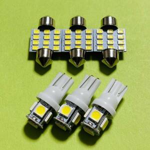 爆光！SJ系 フォレスター LED ルームランプ ウェッジ球 6個セット T10 COB 車内灯 バルブ ホワイト カー用品