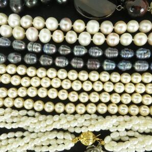 アクセサリー まとめ ネックレス ブレスレット 真珠 淡水パール 貝パール 銀製金具 シルバー ゴールド金具 装飾品 50本セットの画像3