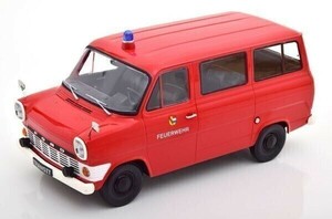 【KKスケール】 1/18 フォード トランジット Bus 1965-1970 Feuerwehr Germany red [KKDC180467]