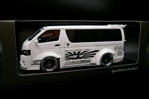 【イグニッションモデル】 1/18 T・S・D ワークス ハイエース　Pearl White　 ★生産予定数：140pc [IG2804]★未開封新品！