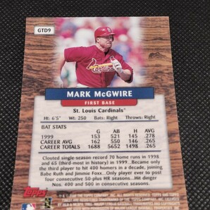 2000 TOPPS FINEST GOING THE DISTANCE MARK McGWIRE マーク・マグワイアの画像2