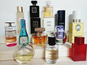 香水まとめ売り13点Chanel.Gucci.Bulgari.Prada.Shiro.David-off.Nina Ricci