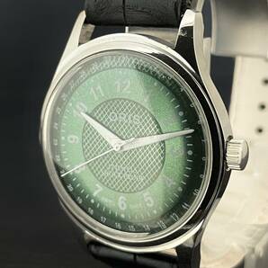 ◆激熱人気◆ 美品 ORIS オリス 1970'S ヴィンテージ 腕時計 メンズ手巻き アンティーク スイス 文字盤メタリックグリーン 3の画像4