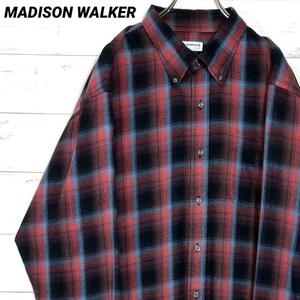 《人気》MADISON WALKER☆長袖シャツ☆チェック☆BD☆4L #A3460