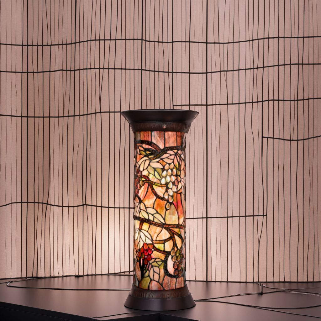 Recommended ☆Handmade stained glass lamp with excellent durability and compact design, illumination, table lamp, table stand