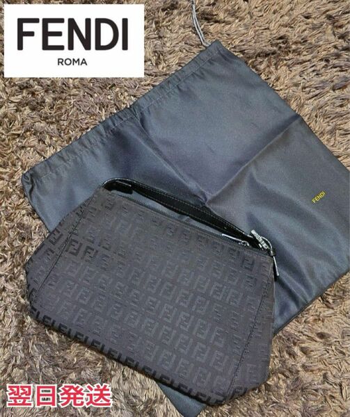 【極美品】FENDI フェンディ ズッキーノ ズッカ ワンハンドル キャンバス/レザー　