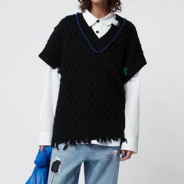 【美品】 ZARA × ADER error オーバーサイズニットベスト ブラック