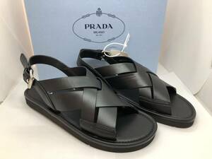 未使用保管品★PRADA プラダ★レザーサンダル 表記サイズ：38.5（日本のサイズでおよそ24.5㎝～25㎝です）レディース ブラック