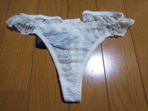 セクシー クリーム色 レース生地 メッシュ生地 花柄 Mサイズ Ｔバック 新品