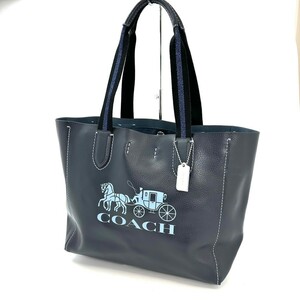 KA★1円～ 未使用 保管品 coach コーチ レザー エンボスド ホース アンド キャリッジ ダービー トートバッグ CG469