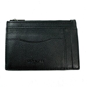 KA★1円～ 中古品 美品 coach コーチ F66550 黒 ブラック BLK レザー カードケース コインケース ミニウォレット