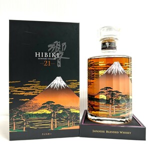 N★【未開栓】 SUNTORY サントリー 響 HIBIKI 21年 意匠ボトル 富士風雲図 ウイスキー 700ml 43% 箱付