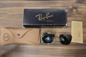 T★1円〜保管品 B&L レイバン ゴールド ガラスレンズ ミリタリー サングラス ボシュロム ビンテージRay-Ban 58□16 G-15 キャラバン