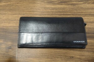 T★1円〜中古品 Calvin Klein カルバンクライン CK 長財布 レザー ブラック 小銭入れ 札入れ