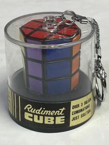 昭和レトロ 当時物 立体パズル rudiment cube 八角形 キーホルダー 経年保管品 検・ルービックキューブ パチモノ デッドストック 