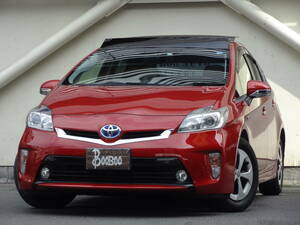 ◆2013後期【Prius】上級『G』実走5.4万㌔/Sunroof/ハーフレザー/クルコン/After-marketNavigation/Bluetooth/ETC/HID/フルセグTV/希少レッド◆