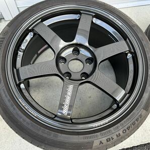 美品RAYS レイズ TE37 SAGA サガ アルミホイール 18インチ 9.5J +31 pcd114.3 5H GTRサイズ volk racing ボルクレーシング 245/40R18の画像4