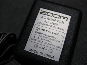  ズーム ZOOM AD-0006A 電源アダプター ACアダプター 中古 動作品 送料一律520円 同梱可