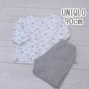 UNIQLO パジャマ 上下セット ひつじ キルトパジャマ 90cm