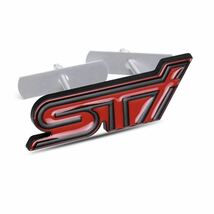 STI 3Dエンブレム 金属製 メッキ レッド　ブラック　スバル Fグリル用 外装_画像1