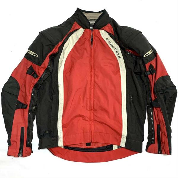 即決★RS TAICHI★サイズL ライダースジャケット RSタイチ メンズ 黒 赤 ツーリング バイク 保護パッド ライディング 