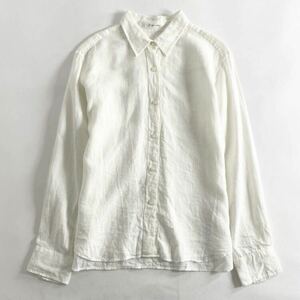 14d7 plage プラージュ ロングスリーブ リネンシャツ 21-050-922-8020-1-0 size38 ホワイト 長袖 麻 LINEN SHIRT 日本製