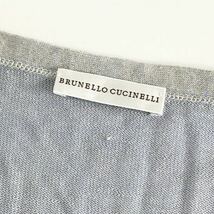 2d10 BRUNELLO CUCINELLI ブルネロクチネリ 刺繍デザイン リネンシルク ニットブラウス サマーニット (L相当) ライトグレー レディース_画像5