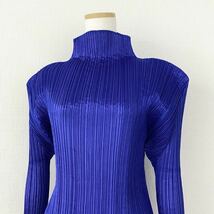 5d11-1 PLEATS PLEASE ISSEY MIYAKE プリーツプリーズ イッセイミヤケ 日本製 PP64-JK555 ハイネック 長袖プリーツカットソー _画像4