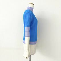 67d12 PLEATS PLEASE ISSEY MIYAKE プリーツプリーズ イッセイミヤケ 日本製 PP51-JK552 メッシュ切替 ハイネック 長袖プリーツカットソー_画像2