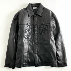 8d13 BlackEyePatch ブラックアイパッチ 22AW SCRIPT FAUX LEATHER JACKET スクリプト フェイクレザージャケット Lサイズ ブラック