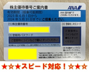 ANA株主優待券 全日空★2024年5月31日まで★番号通知★その2