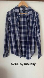 AZUL by moussy PIQUE CHECK SHIRT/ピケチェックシャツ Lサイズ