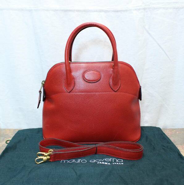 mauro governa DOME TYPE LEATHER 2WAY SHOULDER BAG MADE IN ITALY/マウロゴヴェルナドーム型レザー2wayショルダーバッグ