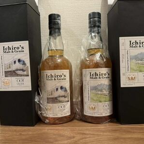 イチローズモルト Laviewブルーリボン賞受賞記念 ichiro’s malt&grain single cask blended whisky 7169 7170 2本セット西武の画像1