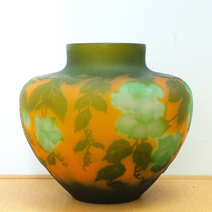 ガレ風 フラワーベース 花器 ガラス 花瓶