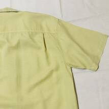 【送料無料】Tommy Bahamaシルク100%アロハシャツ黄緑色　メンズLサイズ　トミーバハマハワイアン半袖シャツ絹_画像8