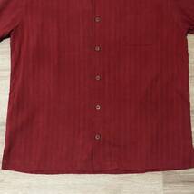 【送料無料】Tommy Bahamaシルク100%アロハシャツ赤　メンズLサイズ　トミーバハマハワイアン半袖シャツ絹_画像4