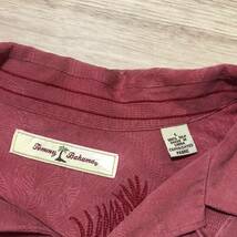 【送料無料】Tommy Bahamaシルク100%アロハシャツピンク　メンズLサイズ　ハワイアン半袖シャツトミーバハマ絹_画像6