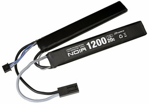 電動ガン用リポバッテリー 充電池 Noir LiPo 7.4V 1200mAh　SOPMOD対応 サドルパック　ネコポス送料無料