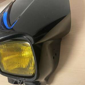 Dトラッカー KLX250 ライトカウル 黒 110-40211 カワサキ 純正 LX250E ヘッドライト 割れ欠けキズなし 超希少イエロー 室内保管美品の画像2