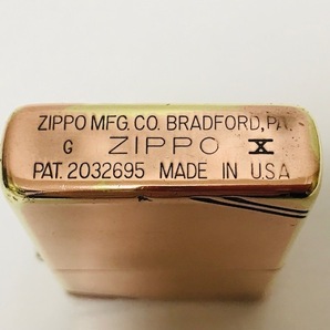 ZIPPO ジッポ ダイアゴナルライン フラットトップ 1937 レプリカ オイルライター 1994年製 着火OK 真鍮 Solid brass 喫煙具の画像2