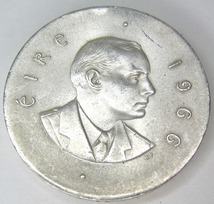 1966年 アイルランド 10シリング 蜂起記念硬貨 パトリックピアース 英雄クークリン彫像 銀貨 コイン 貨幣 古銭 アンティーク ヴィンテージ_画像1